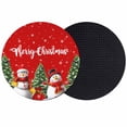 thumbnail image 1 of Red Christmas Snowman Coasters Set of 2, Absorbent Coasters for Drinks, Winter Snowflake Green Xmas Tree Coaster for Desk Coffee Table Protection, Home Decor House Warming Gifts 4", 1 of 8