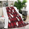 thumbnail image 1 of Red Christmas Snowman Pattern Blanket,Comfortable Soft Flannel Throw Blanket,All Season,Warm Lightweight Blankets for Sofa Bed Couch Living Room Chair,60"x80", 1 of 4