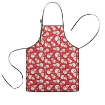 Red Christmas Snowman Pattern Kids Aprons for Girls and Boys,Adjustable Neck Strap Toddler Aprons for Kids Cooking Baking