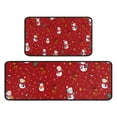 thumbnail image 1 of Red Christmas Snowman Pattern Kitchen Rugs Sets Of 2,Anti Fatigue Kitchen Mat Rugs Non Slip Washable,Decorative Kitchen Floor Mats for Kitchen,Sink,Laundry,17"X30"+17"X47", 1 of 7