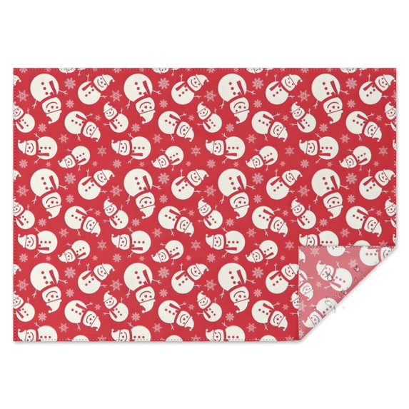 Red Christmas Snowman Pattern Rectangle Tablecloth 60"x84",Waterproof Polyester Rectangle Table Cloth, Wipeable Spillproof Polyester Tablecloth for Dining, Camping, Indoor and Outdoor