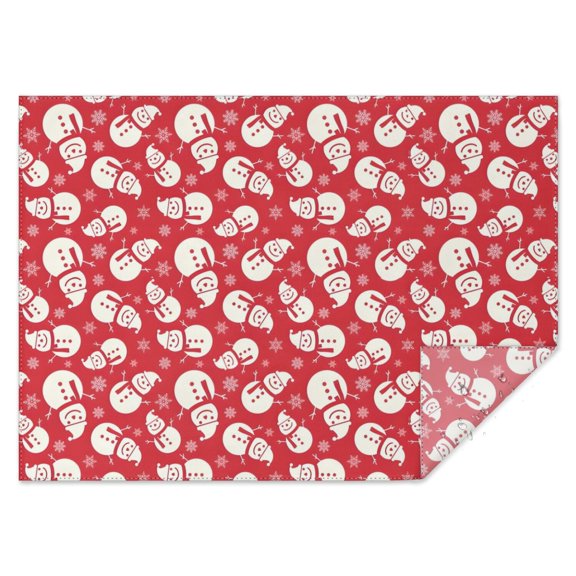 Red Christmas Snowman Pattern Rectangle Tablecloth 60"x84",Waterproof Polyester Rectangle Table Cloth, Wipeable Spillproof Polyester Tablecloth for Dining, Camping, Indoor and Outdoor