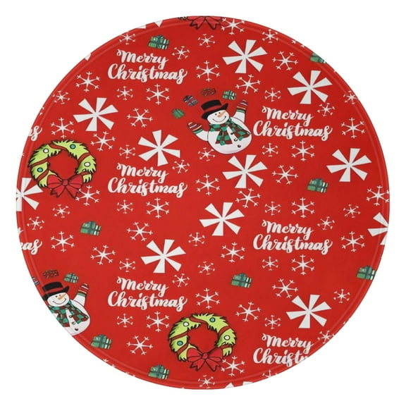 Red Christmas Snowman Pattern Round Blanket,Comfortable Soft Flannel Throw Blanket,All Season,Warm Lightweight Blankets for Sofa Bed Couch Living Room Chair 47"x47"