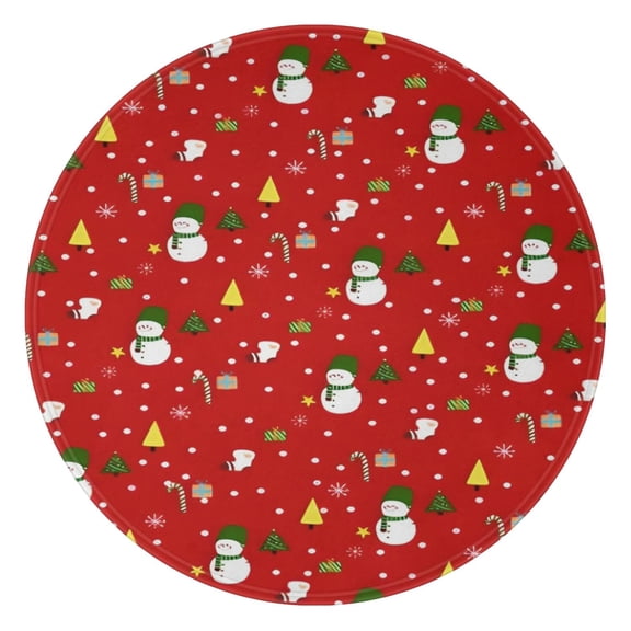Red Christmas Snowman Pattern Round Blanket,Comfortable Soft Flannel Throw Blanket,All Season,Warm Lightweight Blankets for Sofa Bed Couch Living Room Chair 47"x47"