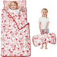 thumbnail image 1 of Red Christmas Snowman Pattern Toddler Nap Mats for Kids Preschool,50"x20" Sleeping Mat Bag or Kids,Toddler Sleeping Bag,Toddler Nap Mat or Daycare, 1 of 6