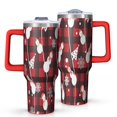 thumbnail image 1 of Red Christmas Snowman Pattern Tumbler with Handle and Lid,40oz Double Wall Vacuum Insulated Tumbler,Cups Gift for Women and Men, 1 of 7