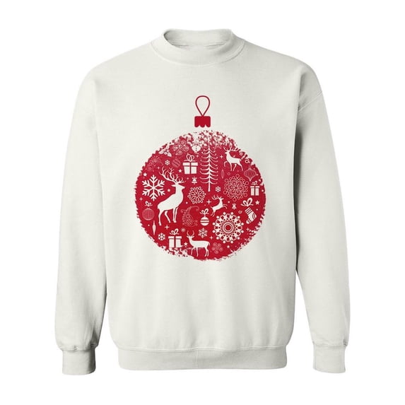 Red Christmas Sphere Design Sweatshirt Men -Image by Shutterstock, Male XX-Large