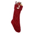 thumbnail image 1 of Red Christmas Stockings with Initials(Letters A-Z)for Christmas Decorations,Xmas Hanging Ornaments with Golden Snowflakes,Personalized Family Holiday Decor & Gift Storage - J, 1 of 8