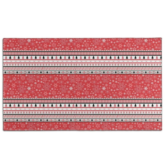 Red Christmas Striped Pattern Door Rugs,Washable Non Slip Door Mats Indoor,Decorative Door Mats,Entry Mat Indoor for Entrance,Bedroom,Kitchen,Bathroom,17"x30"