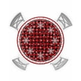 thumbnail image 1 of Red Christmas Table Cloth, Round Fitted Tablecloths with Elastic Edge, Xmas Snowflake Red Black Checkered Wipeable Waterproof Table Cover for Kitchen Wedding 36-44 Inches, 1 of 6