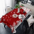 thumbnail image 1 of Red Christmas Table Cloth Waterproof Tablecloths, Snowflake Winter Xmas Tree Ball Tablecloth Dining Table Cover for Kitchen Party Tabletop Outdoor, Rectangle Tablecloth 54x108 Inch, 1 of 9