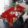 thumbnail image 1 of Red Christmas Table Cloth Waterproof Tablecloths, Snowman Xmas Snowflake Gifts Winter Tablecloth Dining Table Cover for Kitchen Party Tabletop Outdoor, Rectangle Tablecloth 54x108 Inch, 1 of 9