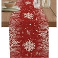 thumbnail image 1 of Red Christmas Table Runner 36 Inches Long for Dining Table Decor, Cotton Linen Winter Snowflake Table Runner Washable Dresser Scarf for Kitchen Christmas Holiday Seasonal Leaves Pine Cones, 1 of 8