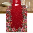 thumbnail image 1 of Red Christmas Table Runner 36 Inches Long Farmhouse Dress Scarves, Xmas Tree Snowflake Poinsettia Dining Tablerunner for Coffee Table/Kitchen Island/Party Décor, Small 13" x 36", 1 of 8