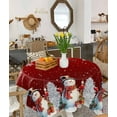 thumbnail image 1 of Red Christmas Tablecloth Square Table Cloth 60x60 , Waterproof Tablecloth Outdoor Table Cloth, Xmas Snowflake Balls Tree Washable Table Cover for Kitchen Dining Party, 1 of 8