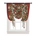 thumbnail image 1 of Red Christmas Tie Up Curtains for Window, Xmas Botanical Pinecone Eucalyptus Leaves Thermal Insulted Balloon Shade Adjustable Rod Pocket Curtains Valance Panels for Kitchen Bathroom Café 42 x 45, 1 of 7