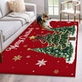 thumbnail image 1 of Red Christmas Tree Area Rugs 3'x5', Washable Small Throw Rugs for Living Room Bedroom, Xmas Trees Snowflake Winter Holiday Indoor Outdoor Rug Non-Slip Low Pile Carpet Runner Reversible Floor Mats, 1 of 8