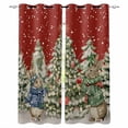 thumbnail image 1 of Red Christmas Tree Blackout Curtains for Bedroom/Living Room, Thermal Insulated Kitchen Curtains, Xmas Tree Snowflake Bunny Grommet Darkening Window Treatment Drapes 42"x63"x2, 1 of 8