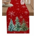 thumbnail image 1 of Red Christmas Tree Burlap-Cotton Table Runner 90 Inches Long,Green Xmas Tree Snowflake Farmhouse Table Runners,Outdoor Dining Tablecloths Decor for Baby Shower Party Wedding 13x90, 1 of 9
