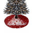 thumbnail image 1 of Red Christmas Tree Christmas Tree Skirt 36 Inches Large Christmas Skirt Tree, Winter Balls Snowflake Xmas Tree Tree Skirt Christmas Decorations for Fireplace Party Holidays Indoor Outdoor, 1 of 7