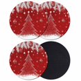 thumbnail image 1 of Red Christmas Tree Coasters Set of 4, Absorbent Coasters for Drinks, Xmas Balls Pine Needles Snowflake Coaster for Desk Coffee Table Protection, Home Decor House Warming Gifts 4", 1 of 8