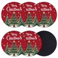 thumbnail image 1 of Red Christmas Tree Coasters Set of 6, Absorbent Coasters for Drinks, Xmas Trees Snowflake Winter Holiday Coaster for Desk Coffee Table Protection, Home Decor House Warming Gifts 4", 1 of 8