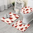 thumbnail image 1 of Red Christmas Tree Pattern Bathroom Rugs Sets 3 Piece,Toilet Cover Set,Absorbent Non Slip Bathroom Mats Sets with U-Shaped Contour Rug Toilet Rug Set, 1 of 5