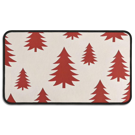 Red Christmas Tree Pattern Door Rugs,Washable Non Slip Door Mats Indoor,Decorative Door Mats,Entry Mat Indoor for Entrance,Bedroom,Kitchen,Bathroom,30"x17"