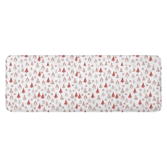 Red Christmas Tree Pattern Kitchen Rug Mat,Kitchen Runner Rugs Non Skid Washable,Decorative Kitchen Floor Mats for Kitchen,Sink,Laundry,17"x47.2"