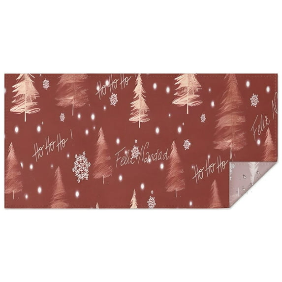 Red Christmas Tree Pattern Rectangle Tablecloth 60"x120",Waterproof Polyester Rectangle Table Cloth, Wipeable Spillproof Polyester Tablecloth for Dining, Camping, Indoor and Outdoor