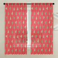 Reg Pock Red Christmas Tree Pattern Sheer Curtains, Sheer Curtain Panels with ...