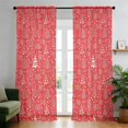 Red Christmas Tree Pattern Sheer Curtains, Sheer Window Panels with ...