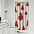 thumbnail image 1 of Red Christmas Tree Pattern Shower Curtain 36"x72" ,Bathroom Decorative Shower Curtains Set with 12 Hooks,Modern Waterproof Washable Shower Curtain, 1 of 6