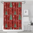 thumbnail image 1 of Red Christmas Tree Pattern Shower Curtain 72"x72" ,Bathroom Decorative Shower Curtains Set with 12 Hooks,Modern Waterproof Washable Shower Curtain, 1 of 6