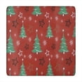thumbnail image 1 of Red Christmas Tree Pattern Square Fitted Tablecloth with Elastic Edge,Square Table Cover,Washable Elastic Table Cover for Home Kitchen Party Decor 34"x34", 1 of 6