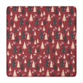 thumbnail image 1 of Red Christmas Tree Pattern Square Fitted Tablecloth with Elastic Edge,Square Table Cover,Washable Elastic Table Cover for Home Kitchen Party Decor 34"x34", 1 of 6