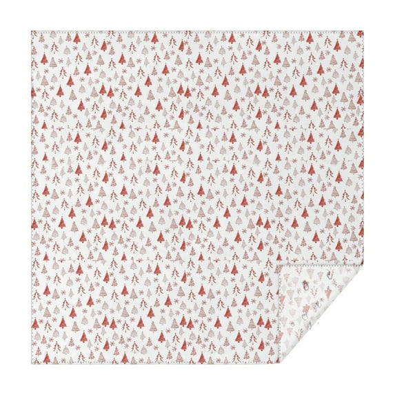 Red Christmas Tree Pattern Square Tablecloth,Waterproof Square Table Cover,Wipeable Spillproof Washable Table Cover for Home Kitchen Party Decor 42"X42"(107x107cm)