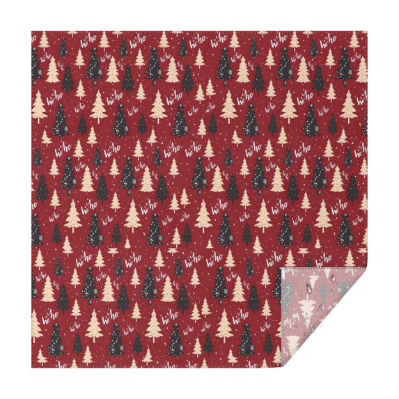Red Christmas Tree Pattern Square Tablecloth,Waterproof Square Table Cover,Wipeable Spillproof Washable Table Cover for Home Kitchen Party Decor 42"X42"(107x107cm)