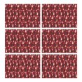 thumbnail image 1 of Red Christmas Tree Pattern Summer Placemats Table Placemats Set Of 6-Linen Kitchen Washable Placemats Table Mats 11.8"x17.7" Non-Slip Heat Resistant, 1 of 5