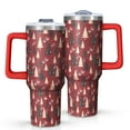 thumbnail image 1 of Red Christmas Tree Pattern Tumbler with Handle and Lid,40oz Double Wall Vacuum Insulated Tumbler,Cups Gift for Women and Men, 1 of 7