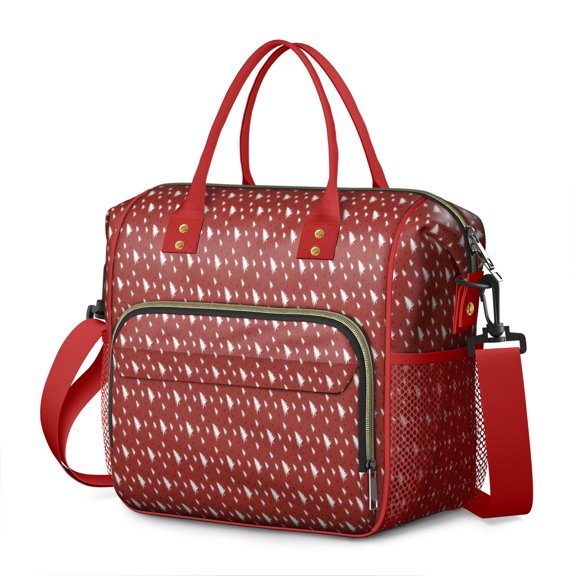 Red Christmas Tree Pattern Womens Lunch Box for Work,Insulated Large Lunch Bag for Tween and Teen,Loncheras Para Mujer,Leakproof Adult Lunch Bag for Work,Beach,Travel,Picnic,Camping