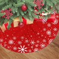 thumbnail image 1 of Red Christmas Tree Skirt 30 Inch with White Snowflakes Classic Farmhouse Christmas Tree Mat Small for New Year Xmas Holiday Party Decorations Home Yard Indoor Outdoor Ornaments, 1 of 7