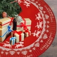 thumbnail image 1 of Red Christmas Tree Skirt 48 Inch Christmas Reindeer Xmas Tree Skirts Mat for New Year Holiday Christmas Party Decorations, 1 of 6