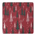 thumbnail image 1 of Red Christmas Tree and Snow Pattern Square Fitted Tablecloth with Elastic Edge,Square Table Cover,Washable Elastic Table Cover for Home Kitchen Party Decor 36"x36", 1 of 6