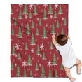 thumbnail image 1 of Red Christmas Tree and Snowflake Pattern Blanket,Comfortable Soft Lamb Wool Throw Blanket,All Season,Warm Lightweight Blankets for Sofa Bed Couch Living Room Chair,30"x40", 1 of 4
