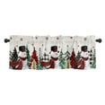 thumbnail image 1 of Red Christmas Tree Snowman Snowflake Christmas Adjustable Curtains For Kitchen Living Room Rod Pocket 1 Panel Tie Up Sunshade Curtain Home Decor, 1 of 4