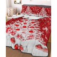 thumbnail image 1 of Red Christmas Tree Twin XL Size Down Alternative Comforter, Lightweight Comforter Quilt Bedding Set with Pillow Shams Balls Xmas Snowflake Winter All Seasons Bed Comforter Duvet Insert 68"x98", 1 of 7