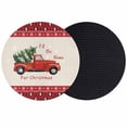 thumbnail image 1 of Red Christmas Truck Coasters Set of 2, Absorbent Coasters for Drinks, Xmas Tree Snowflake Plaid Winter Coaster for Desk Coffee Table Protection, Home Decor House Warming Gifts 4", 1 of 8