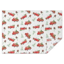 Red Christmas Truck Pattern Rectangle Tablecloth 60"x84",Waterproof Polyester Rectangle Table Cloth, Wipeable Spillproof Polyester Tablecloth for Dining, Camping, Indoor and Outdoor