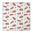 thumbnail image 1 of Red Christmas Truck Pattern Square Fitted Tablecloth with Elastic Edge,Square Table Cover,Washable Elastic Table Cover for Home Kitchen Party Decor 34"x34", 1 of 6